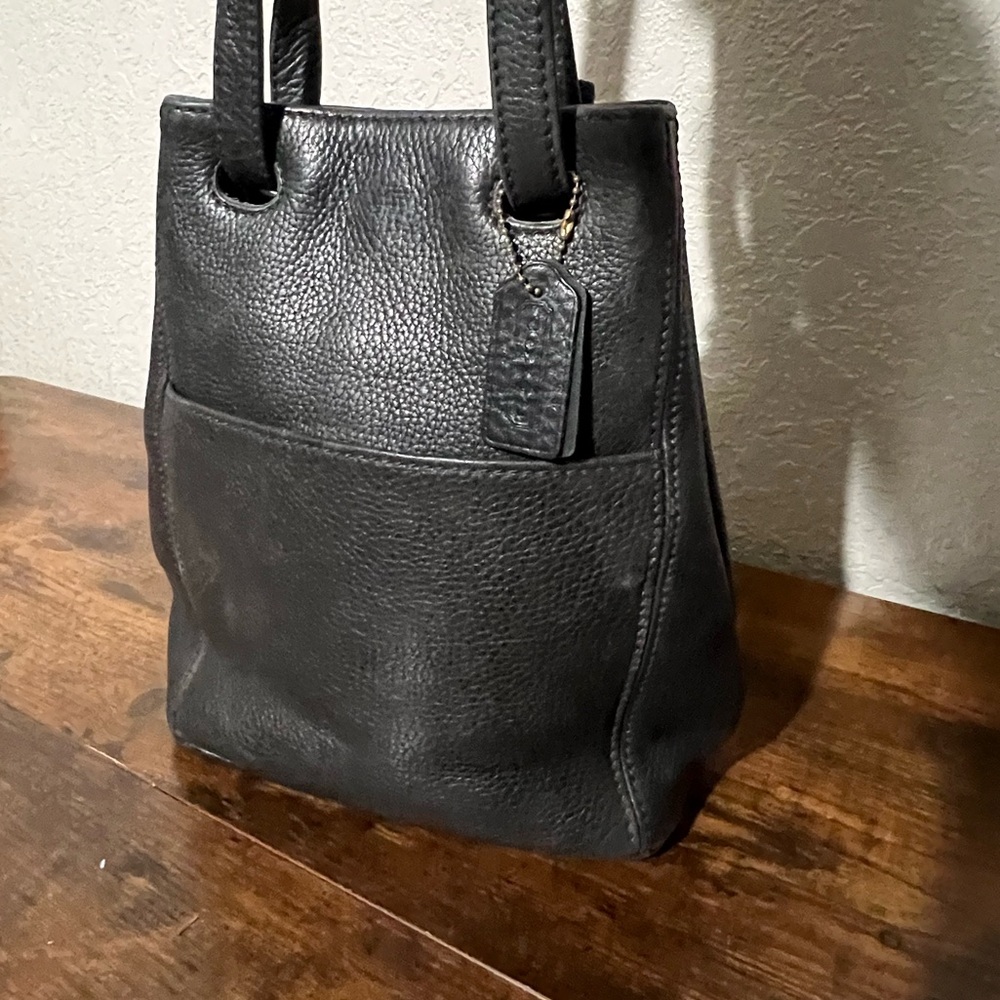 Rare Coach Black Leather Hobo Bag made in Italy - Picture 4 of 11
